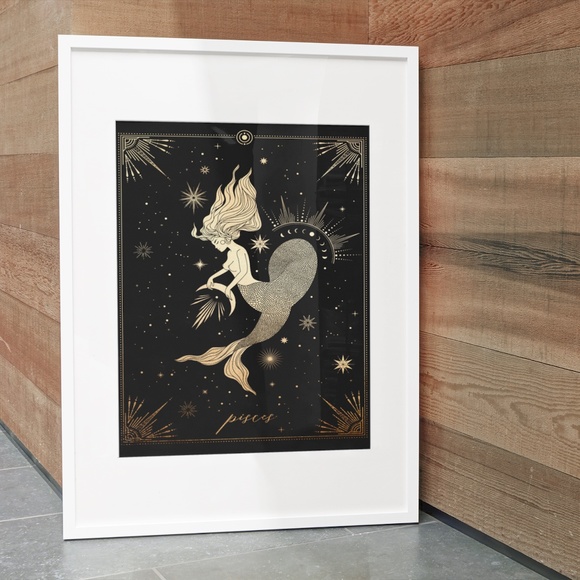 Pisces Wall Art Celestial Zodiac Print Poster Unframed - Picture 4 of 16